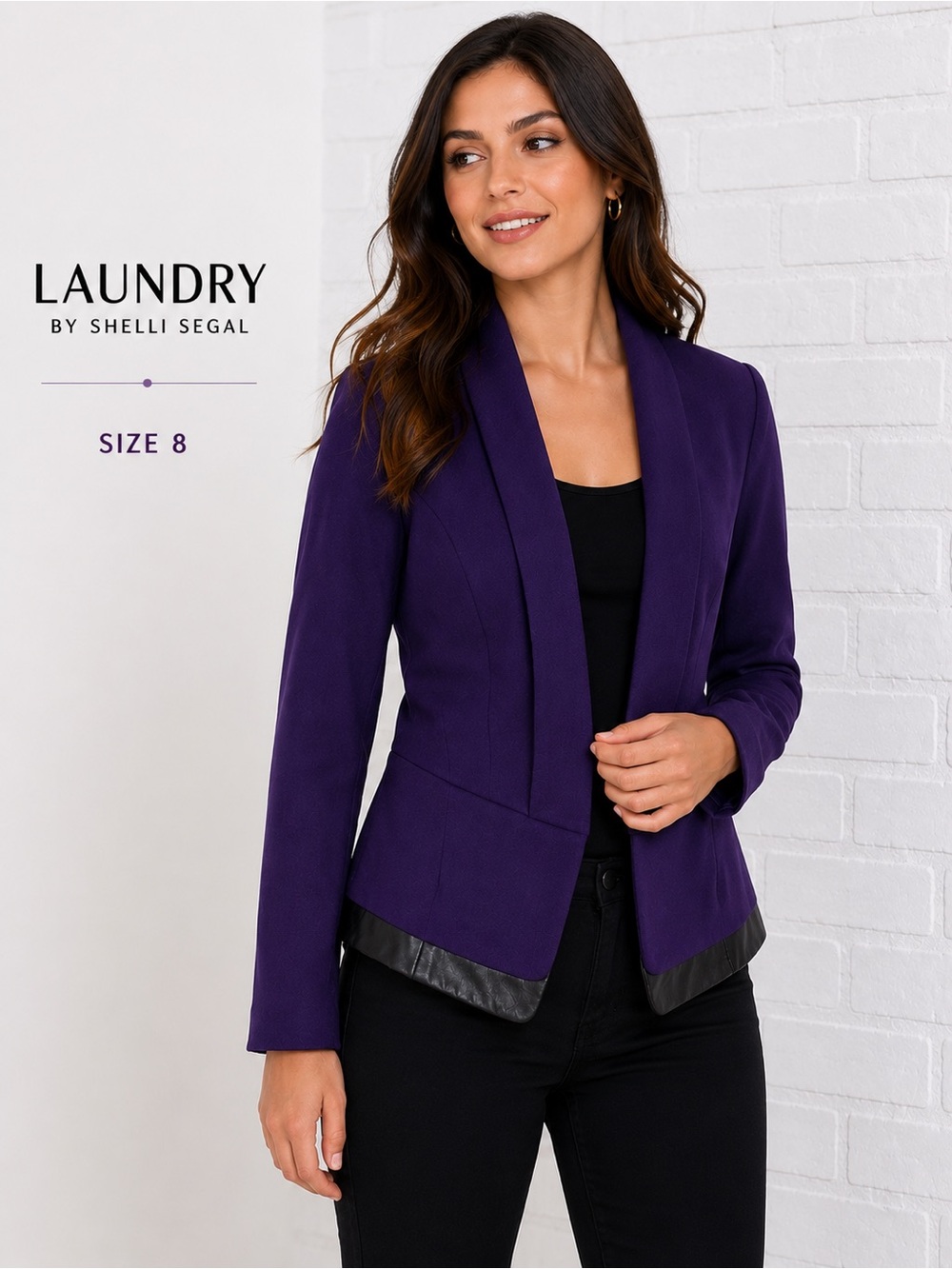 LAUNDRY by Shelli Segal Purple Blazer Notched Lapels and Tailored Fit/ size 8